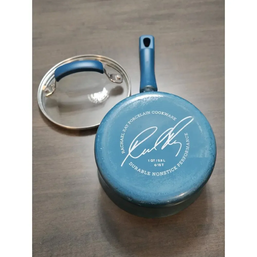 Rachel Ray Porcelain Pot /Pan & Lid 1 Qt 6